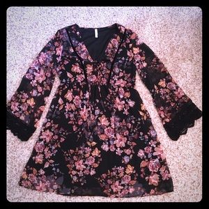 Xhilaration Women's: Black Floral Dress Sz M NWOT